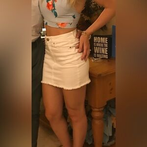 American Eagle Outfitters White Denim Mini Skirt